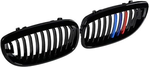 Vista 21 de Izquierda Derecha Rejillas frontales de capó de fibra de carbono compatibles con BMW E46 325Ci 330Ci Coupé Convertible 2003-2006
