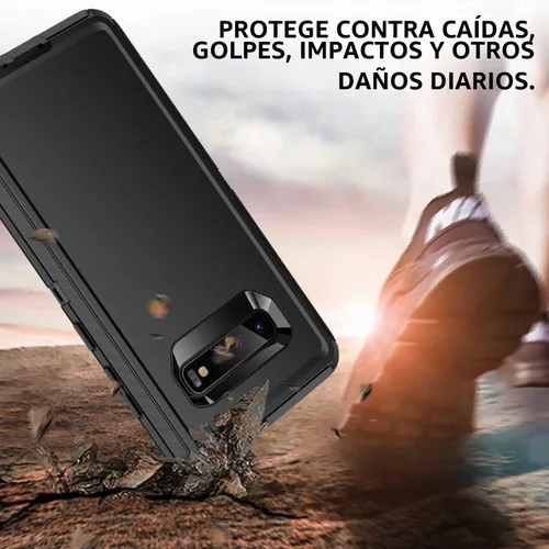 Vista 2 de Funda para Galaxy S10, [sin protector de pantalla] resistente a prueba de golpes, polvo y caídas, 3 capas de protección completa del cuerpo, funda