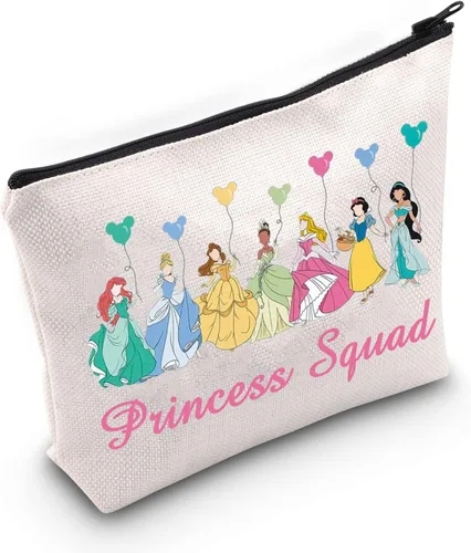 Vista 7 de BWWKTOP Bolsa de maquillaje cosmético de escuadrón de princesa, regalos de grupo de princesas, bolsa con cremallera, mercancía de princesa