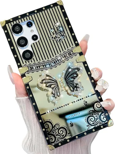 Vista 17 de Funda Rectangular de Lujo Femenina Compatible con iPhone 16 Pro Max Diseñada con Soporte de Anillo de Diamante con Función de Atril