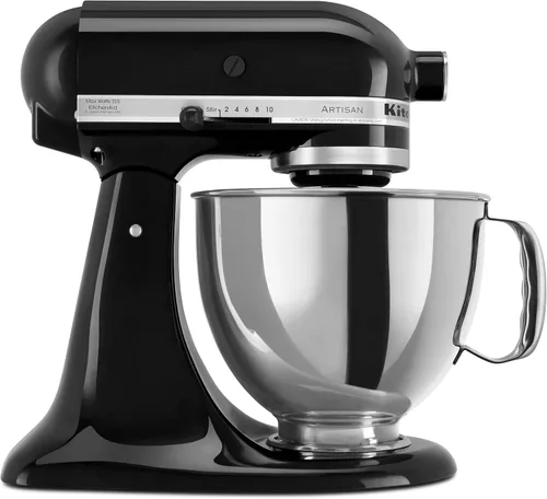 Vista 23 de KitchenAid Artisan Series Batidora de Pie con Cabezal Inclinable de 5 Cuartos con Escudo Vertedor KSM150PS, Crema de Almendra
