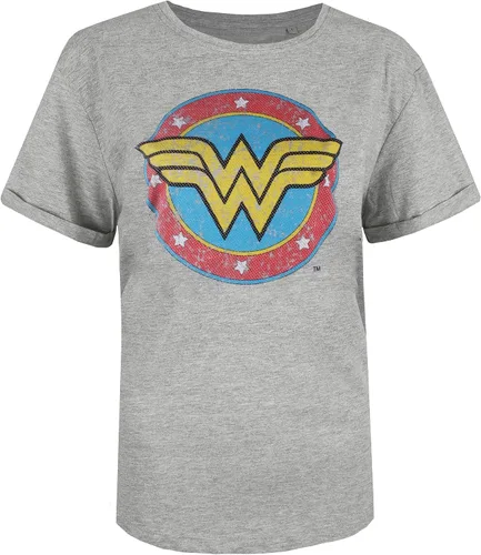 Vista 2 de Popfunk Classic DC Comics Wonder Woman Classic - Camiseta de manga enrollada para mujer