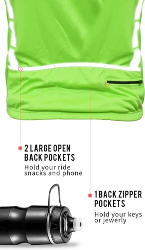 Vista 4 de Camiseta de ciclismo de alta visibilidad - Reflectante Hi-Viz Ciclismo Camisa Hombres y Mujeres