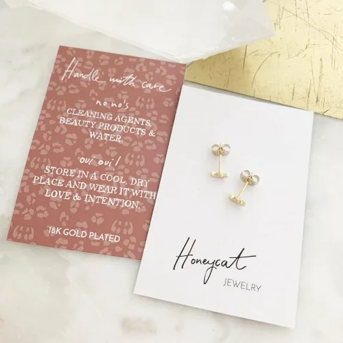 Vista 7 de HONEYCAT Mini pendientes de loto en oro, oro rosa o plata, joyería minimalista y delicada