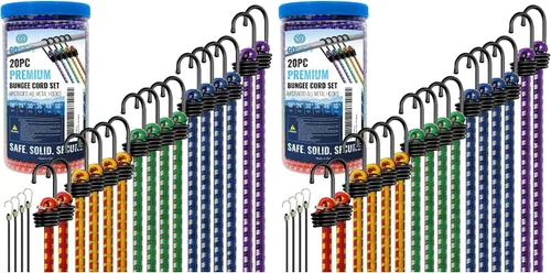 Vista 9 de GOEASY0312 - Cuerdas elásticas resistentes con mosquetón de 12 pulgadas, 18 pulgadas, 24 pulgadas, 6 unidades, color negro 200 LBS Max Break