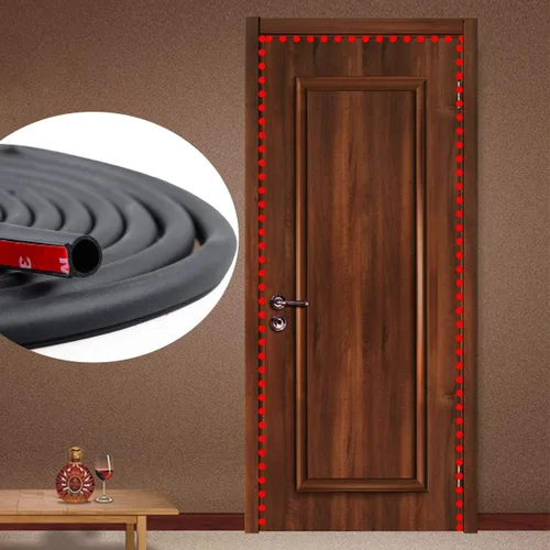 Vista 4 de Tira de sellado de 19.7 pies de largo para puertas/ventanas, sellos de respaldo autoadhesivos, gran espacio (de 5/16 pulgadas a 11/20 pulgadas)