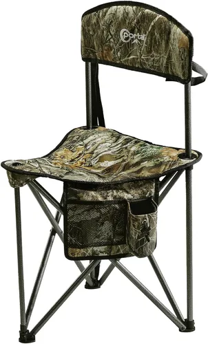 Vista 9 de PORTAL Taburete trípode plegable rápido extra grande con respaldo silla de camping de pesca con correa de transporte