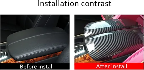 Vista 2 de YIWANG Almohadilla de cubierta de reposabrazos de fibra de carbono ABS para BMW X5 E70 X6 E71 2007-2013 accesorios para el interior del coche