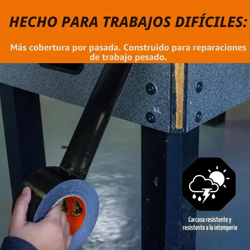 Vista 2 de Gorilla Cinta resistente y ancha, cinta negra, 2.88 pulgadas x 25 yardas (paquete de 1), resistente y resistente a la intemperie para interiores