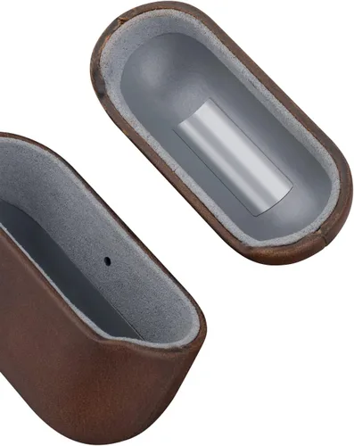 Vista 2 de Funda de cuero para AirPods Pro, estilo vintage Patina Indiana-Jones, funda de cuero para AirPods Pro 1ª generación 2019, hecha a mano, marrón oscuro