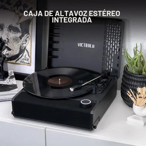 Vista 5 de Victrola Revolution GO – Reproductor de discos de vinilo portátil, tocadiscos Bluetooth con batería, vida útil de batería de 12 horas, reproductor