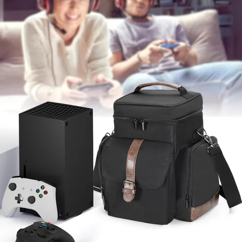 Vista 7 de LoDrid Game Console Carrying Case Compatible with Xbox Series X, Storage Travel Case with Multiple Pockets for Controllers, Cables, Portable Hard