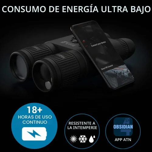 Vista 6 de ATN Binox 4K 4-16X Smart Ultra HD prismáticos de caza día/noche con telémetro láser integrado, grabación de video, Wi-Fi, brújula electrónica, 16