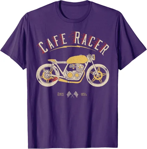Vista 63 de Camiseta Cafe Racer - Old School - Camiseta de motocicleta vintage Negro