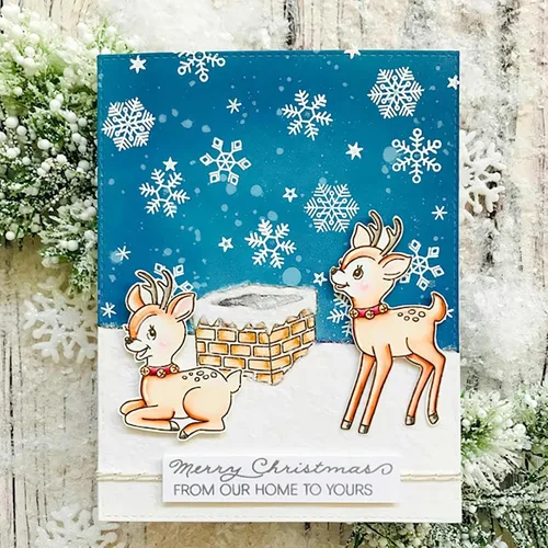 Vista 5 de Juego de sellos y troqueles transparentes de ciervo de Navidad para hacer tarjetas, plantillas cortadas para álbumes de recortes, álbum de fotos
