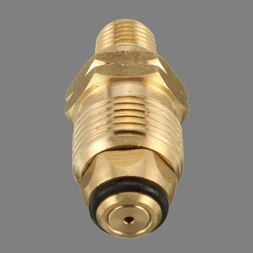 Vista 4 de 2 paquetes de adaptadores universales de tanque de cilindro de gas de propano LP LPG de montaje de conector de latón de flujo completo 1/4 '' 0.236