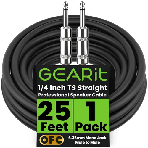 Vista 11 de GEARit Cable de altavoz profesional (6 pies), cobre puro 12 AWG, de 1/4 de pulgada a 1/4 de pulgada, TS recto macho a macho para amplificador