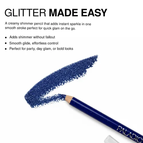 Vista 3 de Palladio Lápiz delineador de ojos con purpurina, cosmético cremoso duradero, delineador de ojos brillante, punta suave como la mantequilla, lápiz