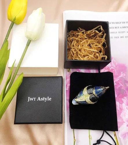 Vista 7 de JWT Astyle Bule-Naped Nuthatch - Cajas de baratijas con bisagras de cristal coleccionables, joyero para amantes de los pájaros, collares, anillos