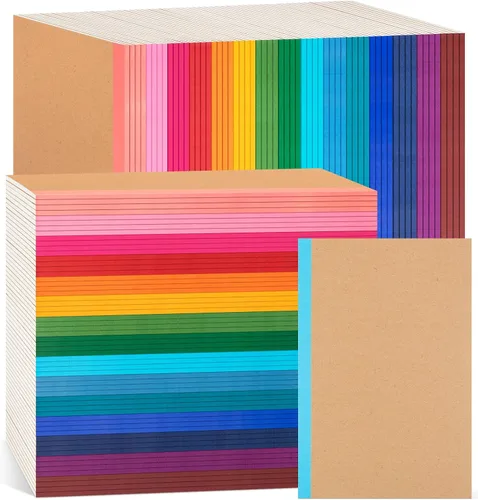 Vista 12 de Paquete de 30 cuadernos en blanco a granel, cuaderno de composición de papel A5 sin forro, 8.3 x 5.5 pulgadas, cubierta de papel kraft con espinas