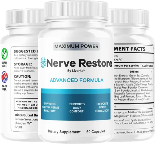 Vista 9 de (2 unidades) Nerve Restore - Cápsulas de fórmula avanzada para restaurar los nervios, fórmula natural premium, píldoras diarias NerveRestore que