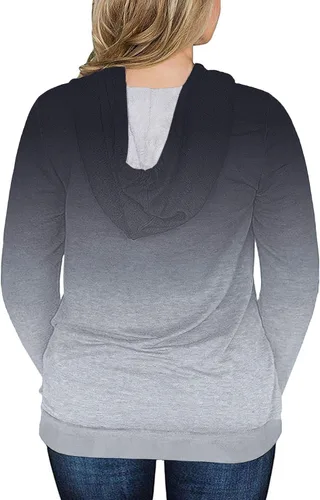 Vista 2 de VISLILY - Sudaderas con capucha para mujer, talla grande, con bloques de color y bolsillos, talla XL a 4XL