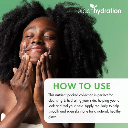 Vista 6 de Urban Hydration Castor and Shea - Limpiador facial y loción facial Duo Pack Combate la piel seca, limpia, hidrata y unifica el tono de la piel
