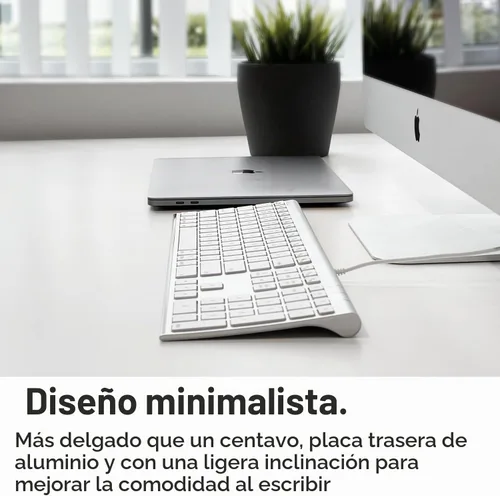 Vista 6 de Macally Teclado de computadora con cable USB ultra delgado, compatible con teclado Apple o Windows, tamaño completo con 20 teclas de teclado Mac