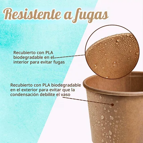 Vista 5 de MATICAN Vasos de papel para helado con tapas, paquete de 40 tazas de sopa de 9 onzas con tapas, recipientes desechables para helado, 9 onzas, marrón