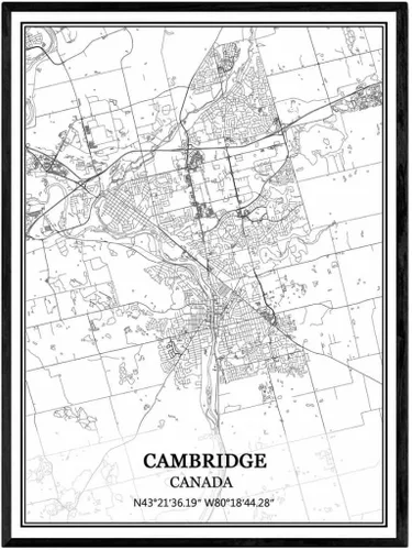 Vista 11 de TANOKCRS Barrie - Lienzo decorativo para pared, diseño de mapa de Canadá, sin marco, moderno, en blanco y negro, recuerdo, decoración del hogar, 12