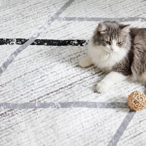 Vista 147 de jinchan Alfombra marroquí de pasillo 2x6 - Alfombra de pasillo lavable a máquina para cocina, alfombra moderna geométrica suave de pelo bajo