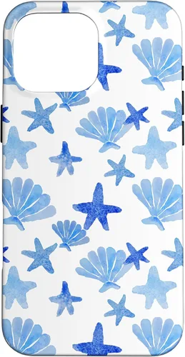 Vista 19 de Funda para iPhone 16 Coastal Nieta Azul Preppy Shells Estrellas de mar Océano Lindo Caso