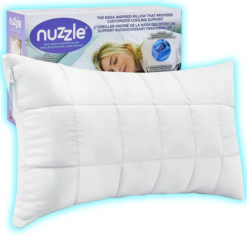 Vista 10 de Nuzzle - Almohada de enfriamiento ajustable para dormir de lado, almohada de cama de tamaño estándar de lujo colección hotel - Mejor almohada