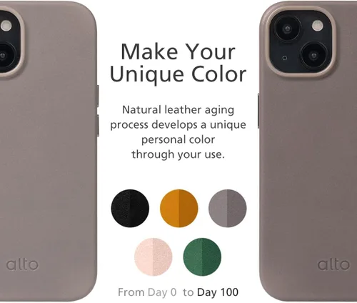 Vista 6 de alto Funda para teléfono compatible con iPhone 15 2023 y MagSafe, funda magnética de cuero italiano, funda protectora contra caídas de la serie Clop