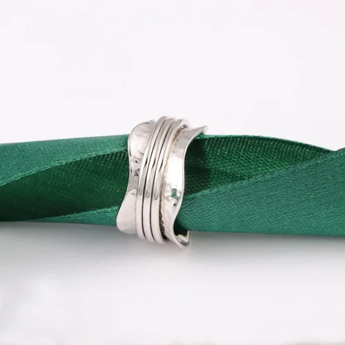 Vista 3 de Anillo de ansiedad de plata de ley 925 con cuentas, anillos giratorios para mujeres, anillos de ansiedad para la preocupación