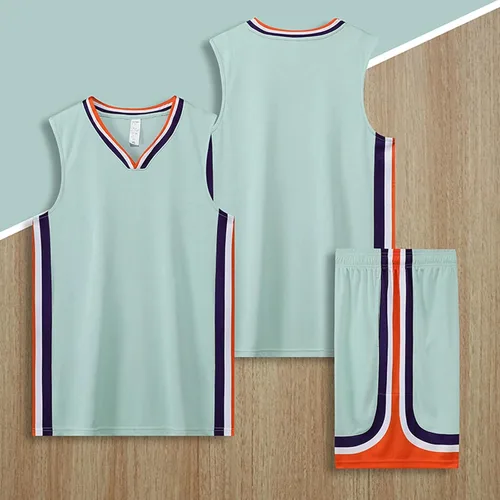 Vista 3 de VOLLENC Camisetas de baloncesto para adultos para niños, ropa deportiva transpirable que absorbe el sudor, ropa de entrenamiento, traje deportivo