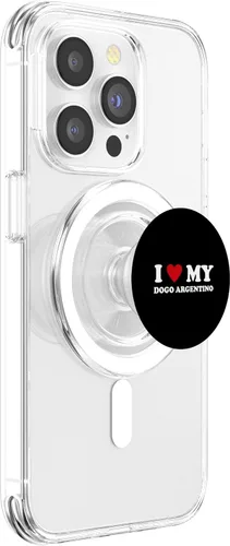 Vista 3 de I Heart Dog Dad Mom - I Love Dogo Argentino PopSockets MagSafe PopGrip para iPhone