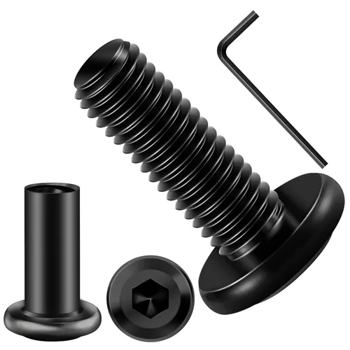 Vista 56 de Mywish M5 x 8mm 20 piezas de tornillos de cabeza plana con rosca hexagonal, pernos de acero inoxidable 304 para muebles con rosca completa, óxido