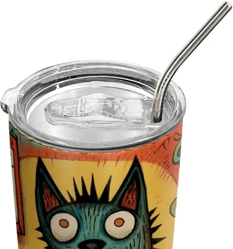 Vista 6 de Regalos de lobo de 20 onzas para los amantes del lobo, divertido amante del café, taza de vaso de lobo, taza de viaje aislada con tapa, termo