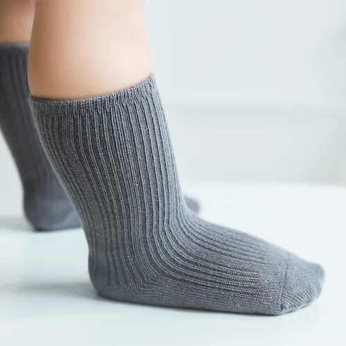 Vista 2 de Calcetines unisex para bebés, calcetines elásticos de algodón para niños y niñas, de 0 a 36 meses