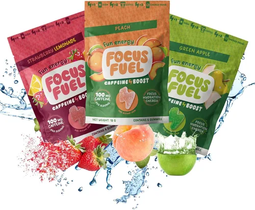 Vista 6 de FocusFuel Energy Chews - Paquete de muestra de ponche de frutas (36 porciones) - 100 mg de cafeína + Alpha GPC + L-teanina + B12, magnesio - Sin