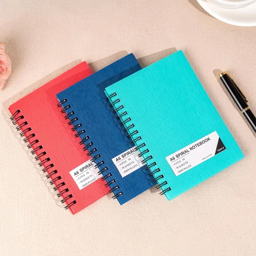Vista 5 de FLYING EAGLE 4x6 Small Spiral Notebook 12 Pack A6 Mini Journal Plastic Hardcover 8mm Ruled Notebook for School Work,Black