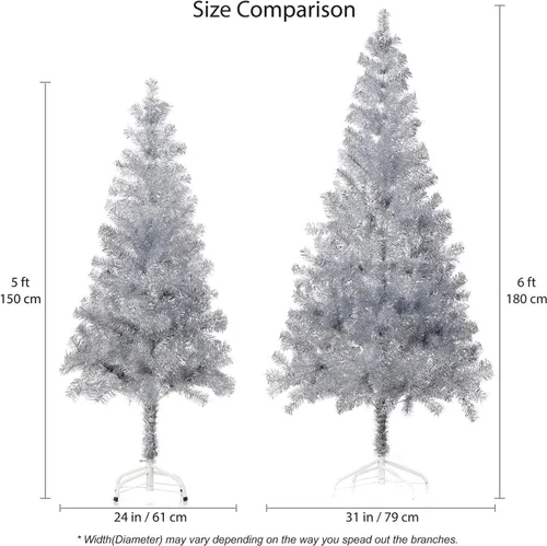Vista 6 de Wellwood - Árbol de Navidad dorado, con forma de guirnaldas, soporte de metal, fácil de montar