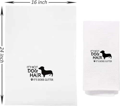Vista 4 de Decoración de perro salchicha, regalos de perro salchicha, regalos para mujeres, perro salchicha, toallas de cocina, juegos de toallas de cocina