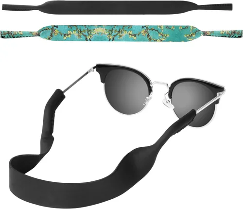 Vista 11 de MoKo Retenedor de lentes de neopreno (paquete de 2) de ajuste universal, retenedor de lentes de sol deportivos sin cola, correa de gafas de sol