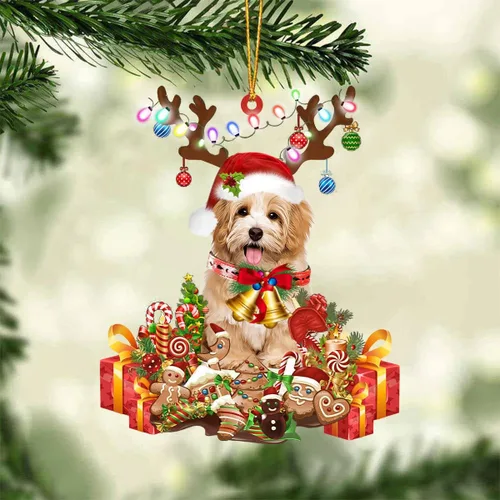 Vista 7 de Nazenti Adorno de Navidad personalizado de reno de Alaskan Malamute – Adorno de perro personalizado para amantes de las mascotas, acrílico plano
