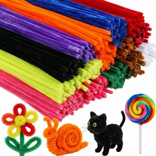 Vista 13 de 200 limpiapipas extralargas de 24 pulgadas para manualidades, color Color macaron