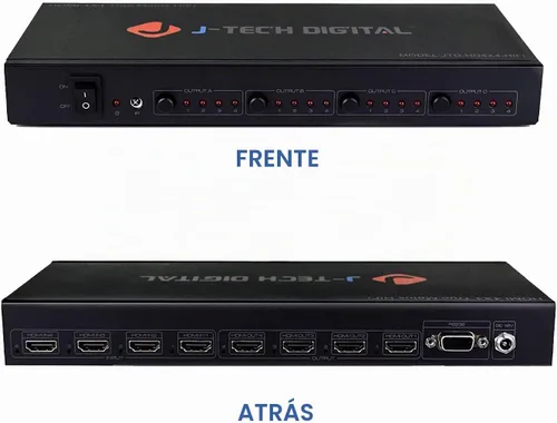 Vista 2 de J-Tech Digital 4K 30Hz 4x4 HDMI Matrix Switch Conmutador con HDCP 3D y Color Profundo HDMI 1.4 Ultra HD Control4 Driver Disponible