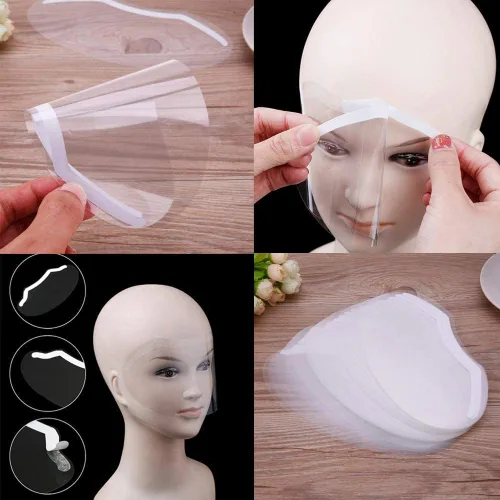 Vista 8 de EBANKU 50 protectores de ojos para cara de ducha, viseras transparentes