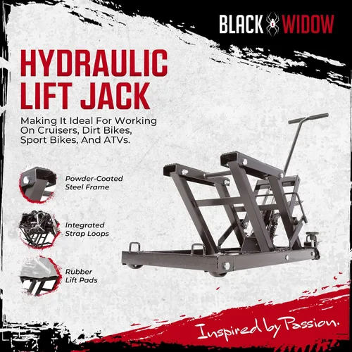 Vista 2 de Black Widow BW-0101 elevador hidráulico para motocicleta